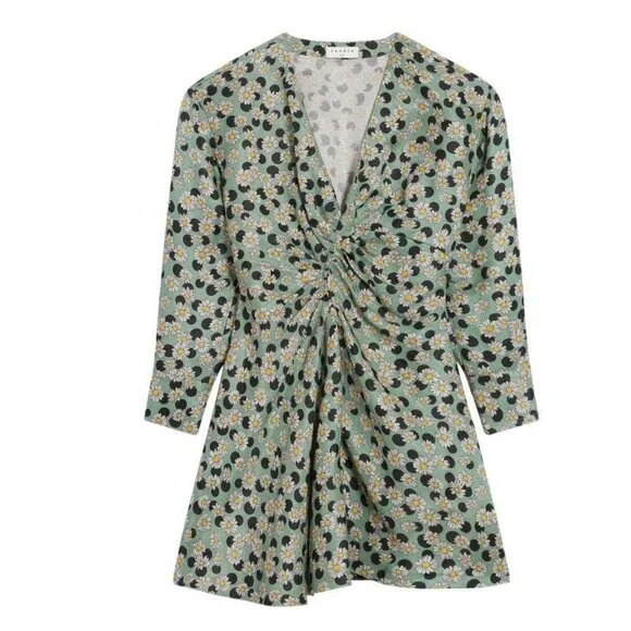 SANDRO NWOT FLORAL POLKA DOT DRESS - Picture 2 of 14